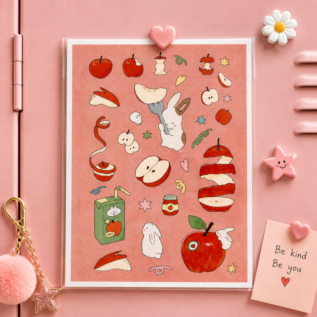 Magnetic 5x7 Bunny Art Print Frame – Apple or Honey Dew Designs