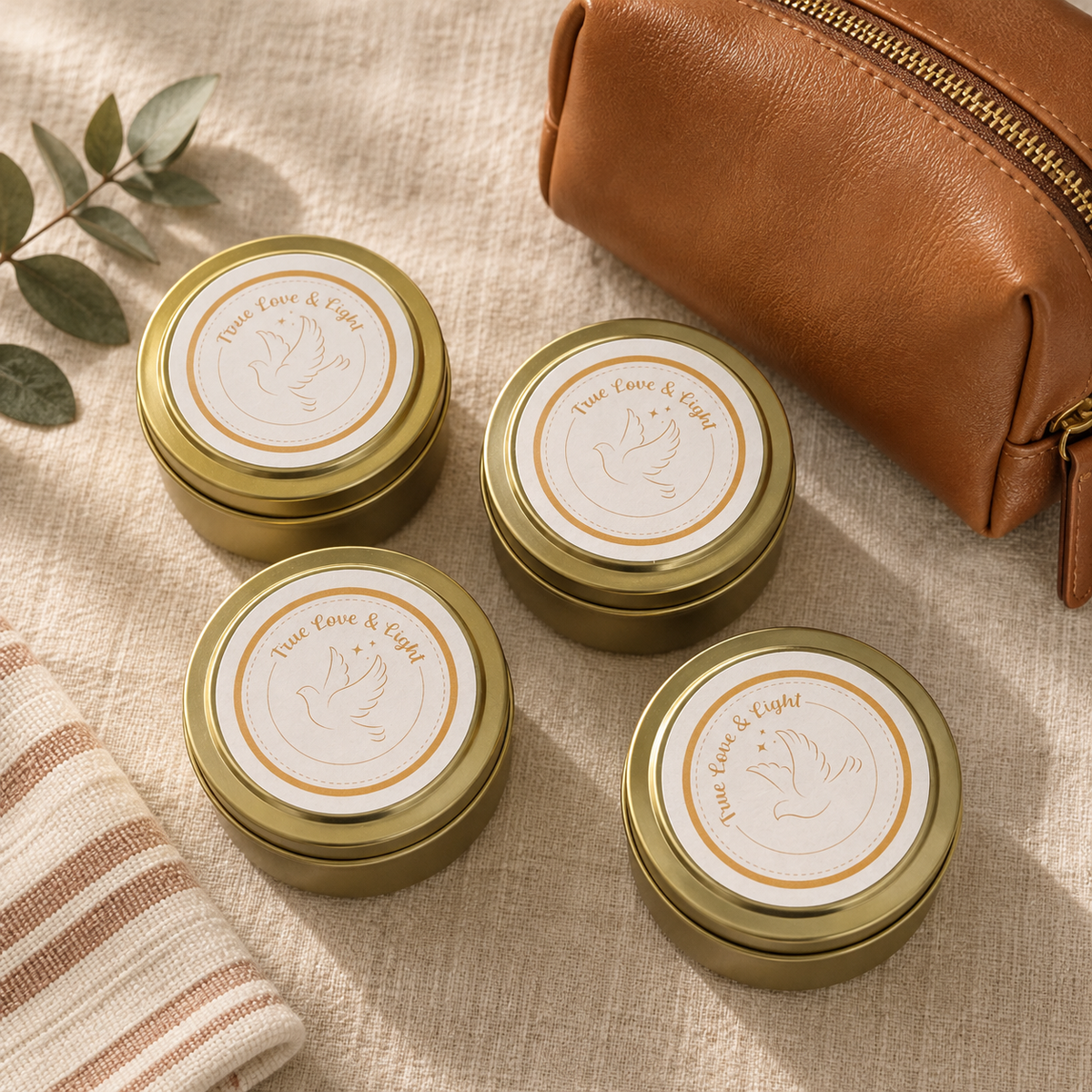 Travel Tin Candle --Fresh Cut Roses or Eucalyptus & Tea