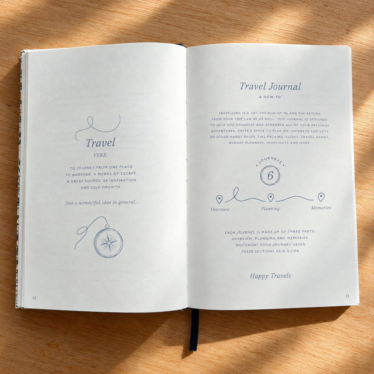 Hardcover Adventure Travel Journal