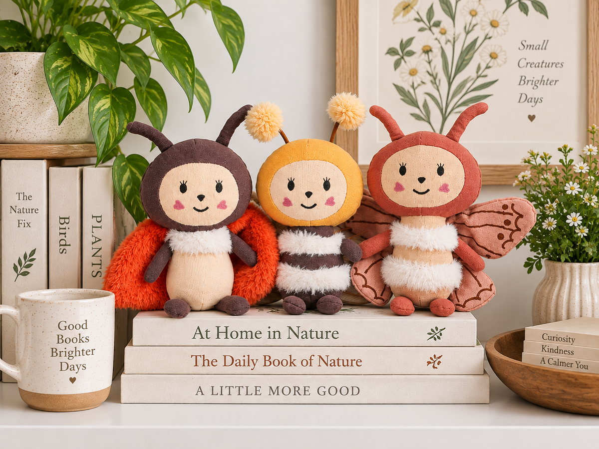 Handmade Plush Insect Friends--Bee, Butterfly & Ladybug
