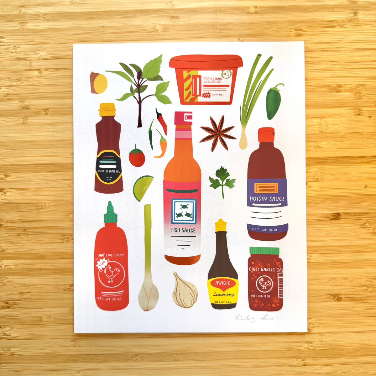 Asian Pantry Staples Art Print – 8" × 10"