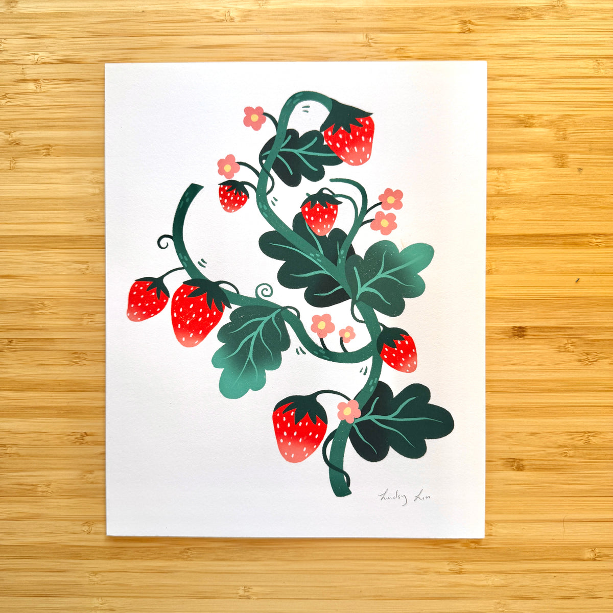 Strawberry Art Print – 8" × 10"