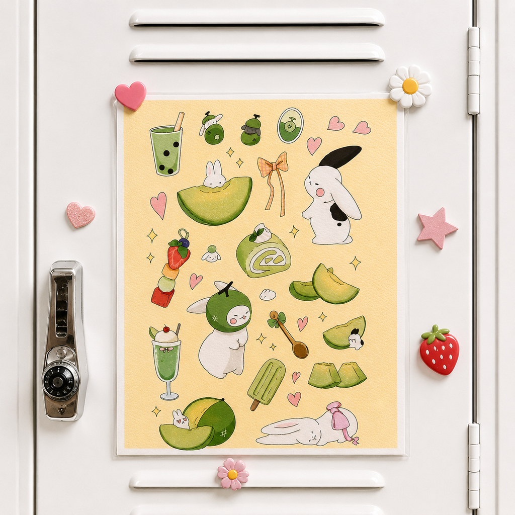 Magnetic 5x7 Bunny Art Print Frame – Apple or Honey Dew Designs